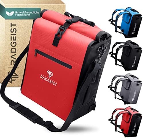 RADGEIST 3in1 Fahrradtasche für Gepäckträger - Wasserdichter Rucksack mit Laptopfach für Unterwegs - 25L - Blau