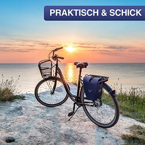 Valkental Große & wasserdichte Fahrradtasche für Gepäckträger – Robuste, abschließbare Tragetasche mit großen Reflektore