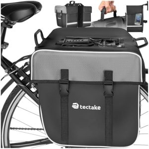 tectake® Gepäckträgertasche für Fahrrad & eBike, 35L, wasserdicht, ideal fürs Bikepacking