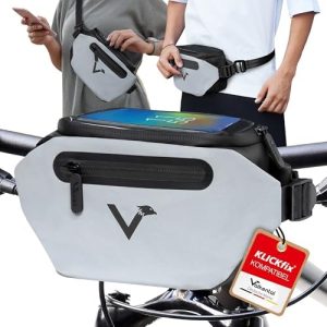 Valkental® KLICKfix® 3in1 Fahrradtasche - Vollreflektierend & Wasserfest für Lenker & Bauch, 4L Volumen