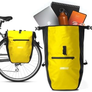2Radwerk Gepäckträgertasche 25,4l – 100% wasserdicht, mit Tragegriff & Schultergurt für Fahrradtouren