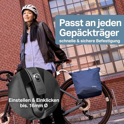 otinga® Shopper Fahrradtasche faltbar 14L - leichte, wasserabweisende Einkaufstasche für Fahrradgepäckträger, ideal für